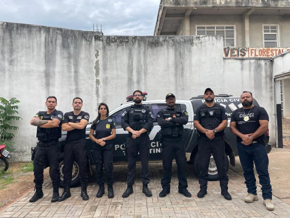 Policiais Civis do Tocantins e de Goi&aacute;s durante cumprimento da opera&ccedil;&atilde;o H&oacute;rus &ndash;&ndash; Foto: Divulga&ccedil;&atilde;o / SSPTO