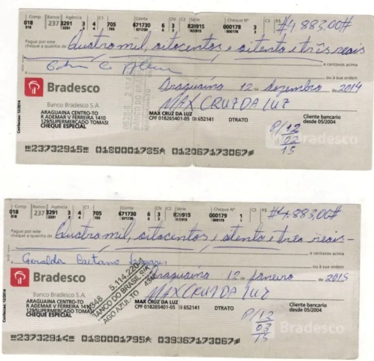 Cheques dados pelos candidato a prefeito de Goiatins, Max Luz, foram devolvidos sem fundos &ndash; Foto: Divulga&ccedil;&atilde;o