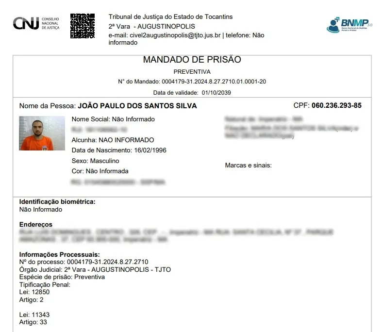 O indiv&iacute;duo era um dos alvos da Opera&ccedil;&atilde;o Prophylaxis e estava com dois mandados de pris&atilde;o em aberto &ndash; Foto: Reprodu&ccedil;&atilde;o