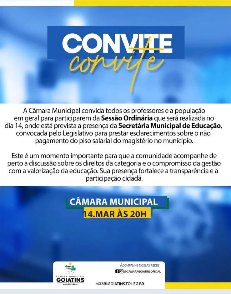 Convite enviado pelo vereador Modeba da Van convocando a secret&aacute;ria &ndash; Foto: Divulga&ccedil;&atilde;o