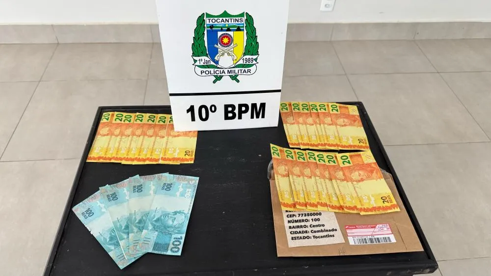 Notas falsificadas foram apreendidas pela Pol&iacute;cia Militar em Combinado &ndash; Foto: Divulga&ccedil;&atilde;o / Ascom 10&ordm; BPM 