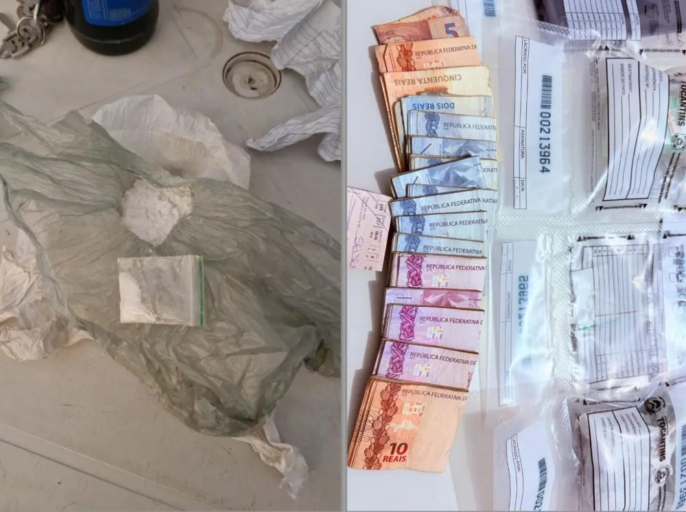 Drogas e dinheiro foram apreendidos durante a opera&ccedil;&atilde;o - Foto: Divulga&ccedil;&atilde;o / SSPTO