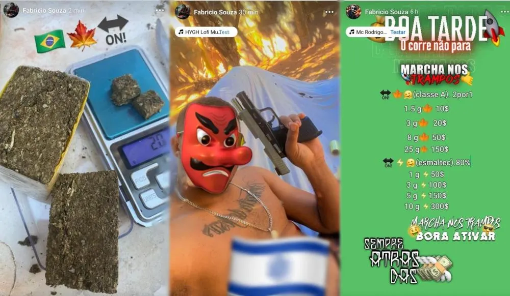 Imagens divulgadas pelo suspeito no seu perfil de uma rede social &ndash; Foto: Reprodu&ccedil;&atilde;o