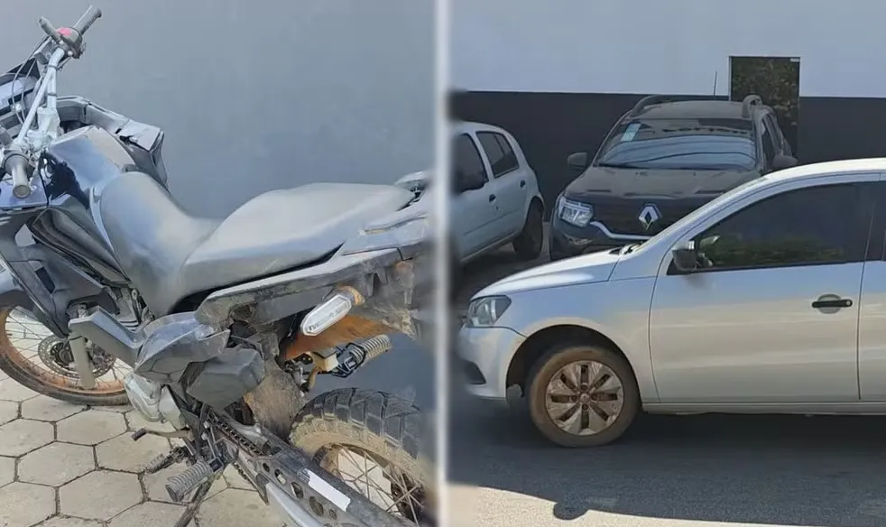 Moto e carro roubados de fazenda em Porto Nacional foram recuperados &mdash; Foto: Ascom 5&ordm; BPM/Divulga&ccedil;&atilde;o