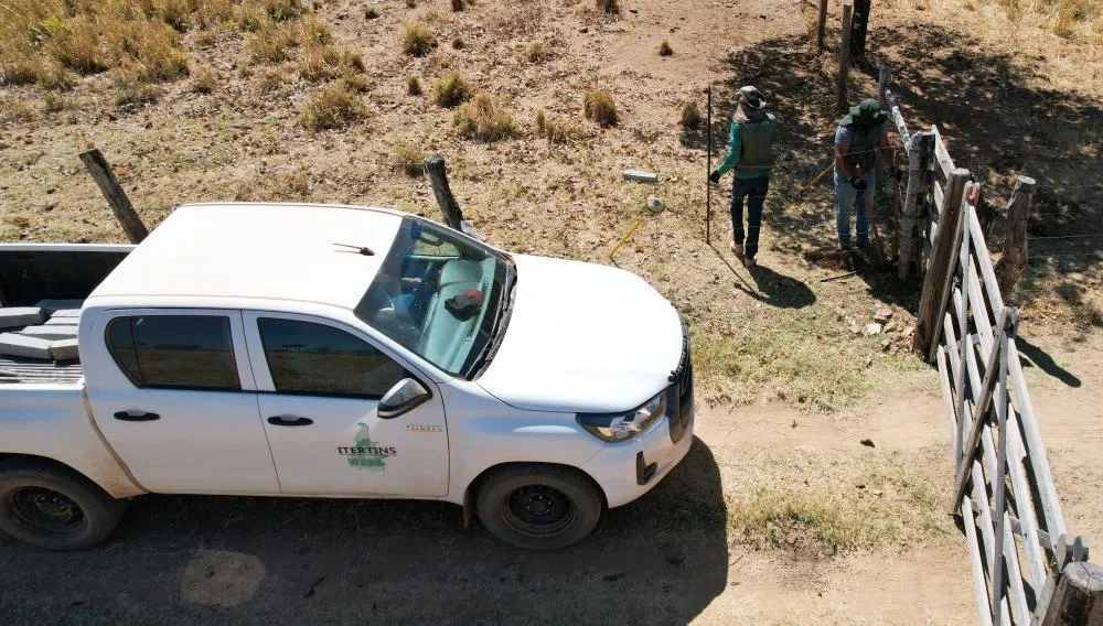 Equipes do Itertins realizando georreferenciamento em Combinado &ndash; Foto: Uendel Souza/Governo do Tocantins.