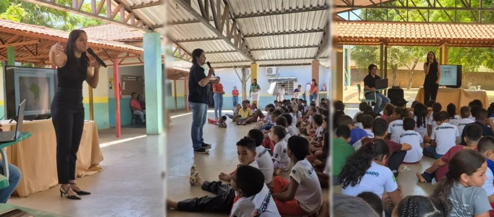 A primeira atividade foi realizada no CMEB Mundo Feliz, com a participa&ccedil;&atilde;o de alunos e professores da unidade &ndash; Foto: Divulga&ccedil;&atilde;o
