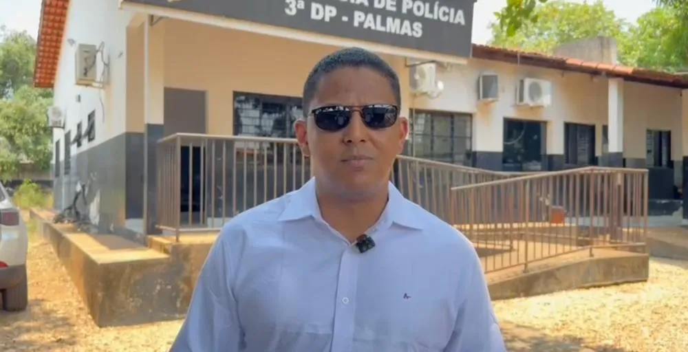 Delegado T&uacute;lio Motta titular da 3&ordf; DP e respons&aacute;vel pela pris&atilde;o do autor &ndash; Foto: Allessandro Ferreira / Ag&ecirc;ncia Tocantins