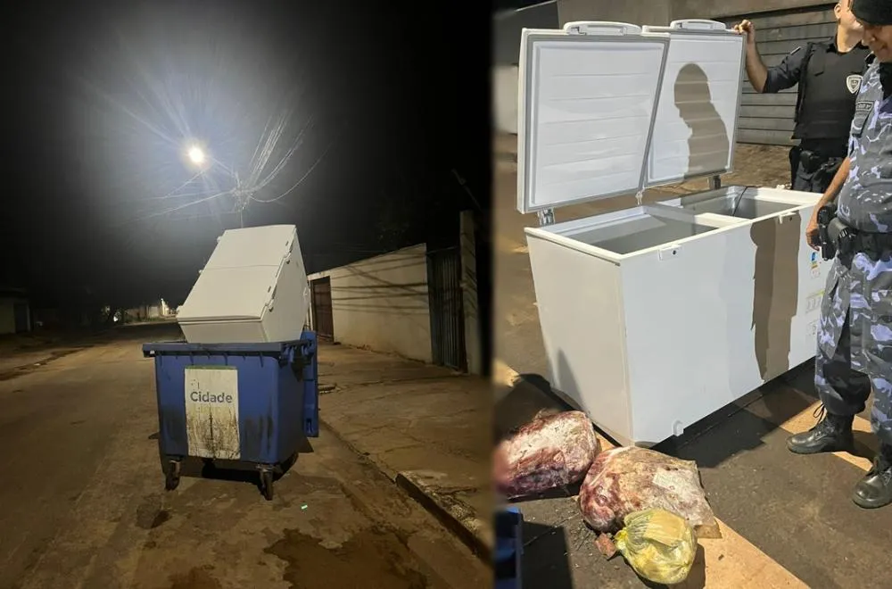 Freezer com cerca de 80 kg de carnes estava sendo levado pelos criminosos &ndash; Foto: Allessandro Ferreira / Ag&ecirc;ncia Tocantins