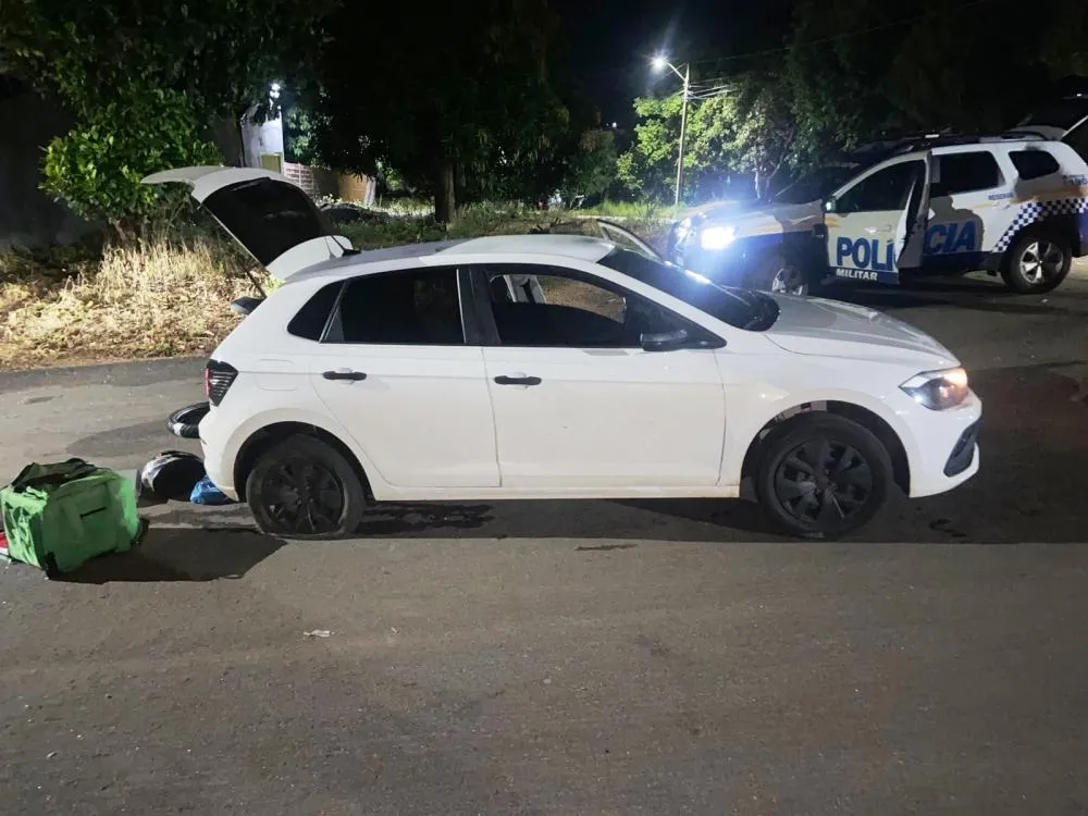 Ve&iacute;culo apreendido com os suspeitos - Foto: Allessandro Ferreira / Ag&ecirc;ncia Tocantins