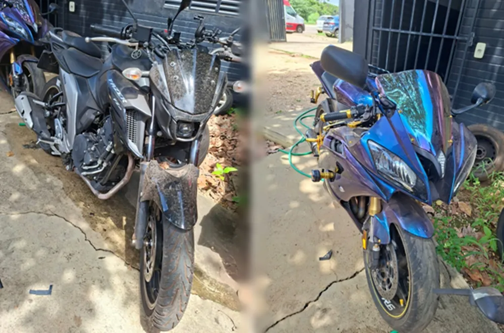 Motocicletas que estava em poder dos traficantes tamb&eacute;m foram apreendidas durante a opera&ccedil;&atilde;o policial &ndash; Foto: Reprodu&ccedil;&atilde;o / Ag&ecirc;ncia Tocantins