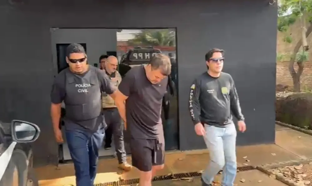 Ap&oacute;s ser ouvido pelo delegado Israel Andrade na sede da 1&ordf; DHPP, Waldecir Jos&eacute; de Lima J&uacute;nior foi levado para uma das selas da Unidade Penal Regional de Palmas &ndash; Foto: Allessandro Ferreira / Ag&ecirc;ncia Tocantins