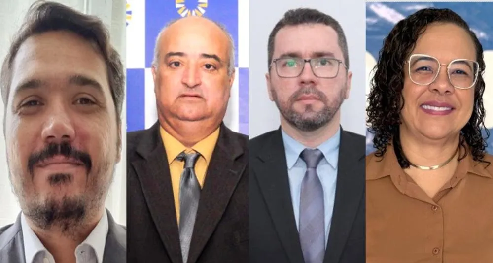 Diogo Vin&iacute;cius Ferreira de Ara&uacute;jo Lima, Fraudneis Fiomare Rosa, Luciano Barbosa de Souza Cruz e Professora Celestina Maria Pereira de Souza &ndash; Foto: Montagem / Allessandro Ferreira / Ag&ecirc;ncia Tocantins