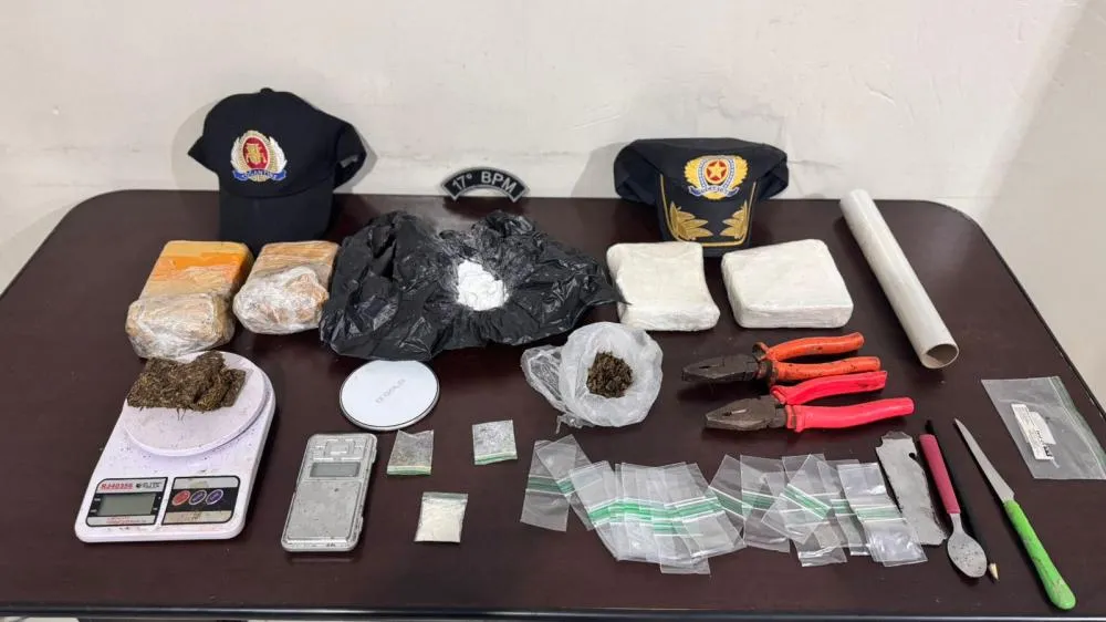 Subst&acirc;ncias entorpecentes, balan&ccedil;a de precis&atilde;o e insumos utilizados na atividade il&iacute;cita &ndash; Foto: Allessandro Ferreira / Ag&ecirc;ncia Tocantins
