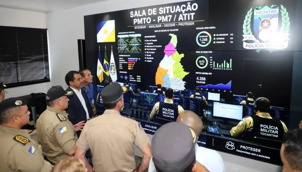 Governador Wanderlei Barbosa entrega equipamentos e inaugura Sala de Situa&ccedil;&atilde;o da Pol&iacute;cia Militar com investimento de R$ 23,6 milh&otilde;es para fortalecer a seguran&ccedil;a p&uacute;blica do estado &ndash; Foto: Aldemar Ribeiro/Governo do Tocantins