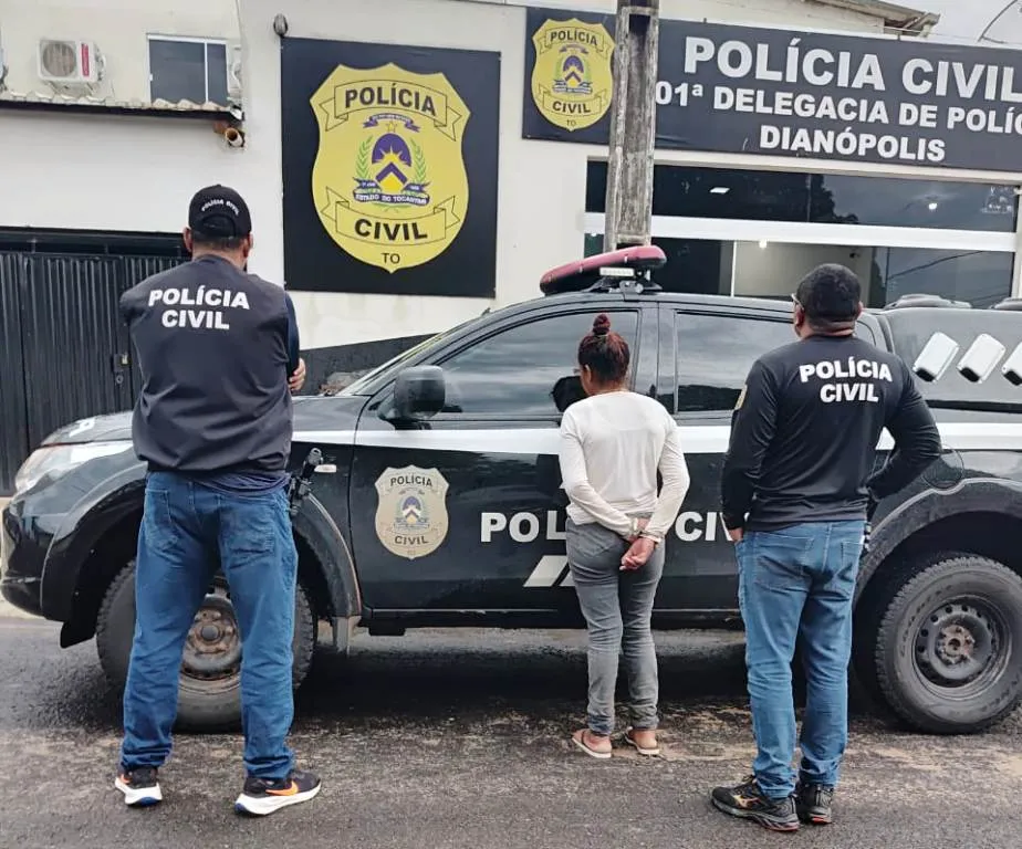 Polícia Civil prende mulher foragida do Estado do Pará por participação em Estupro de Vulnerável -Foto: DICOM SSP TO 