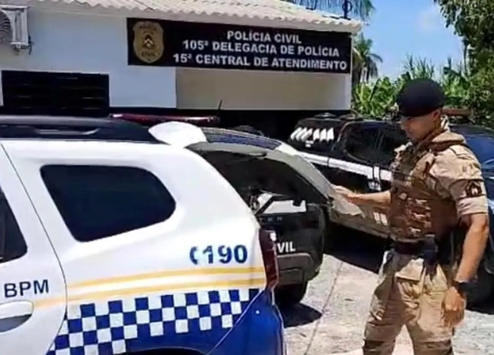 Após ser preso, Anderson Francisco de Oliveira foi apresentado à autoridade policial na Central de Flagrantes em Arraias – Foto: Reprodução