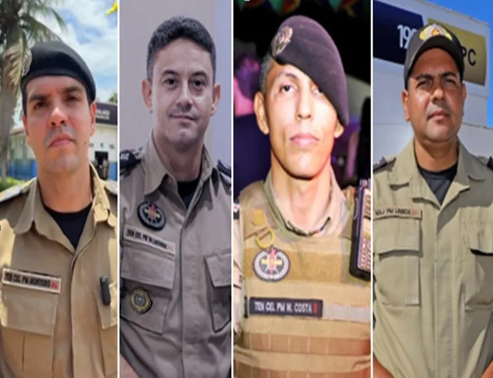 TC. Valdeone Dias, TC. Wesley Dias Costa, TC. Thiago Monteiro Martins, e TC. Renato Marques Lisboa – Foto: Montagem/Allessandro Ferreira 