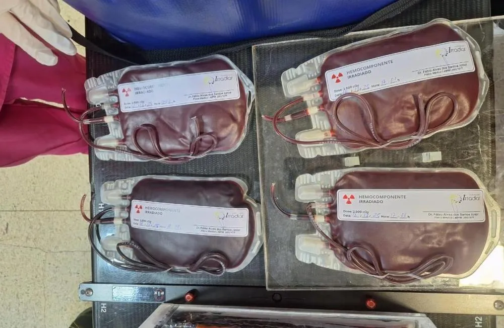  Realização da primeira irradiação de hemácias destinada à Hemorrede - Foto: Divulgação