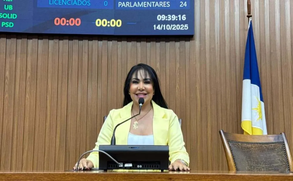 Deputada Professora Janad Valcari durante sessão na Assembleia Legislativa em Palmas – Foto: Divulgação / Assessoria 
