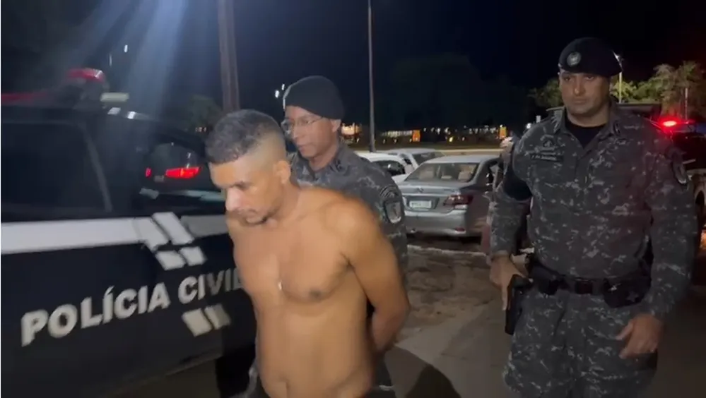 Linielson da Costa Diniz, de 32 anos, foi localizado, abordado e detido na quadra Arno 43 – Foto: Allessandro Ferreira / Agência Tocantins