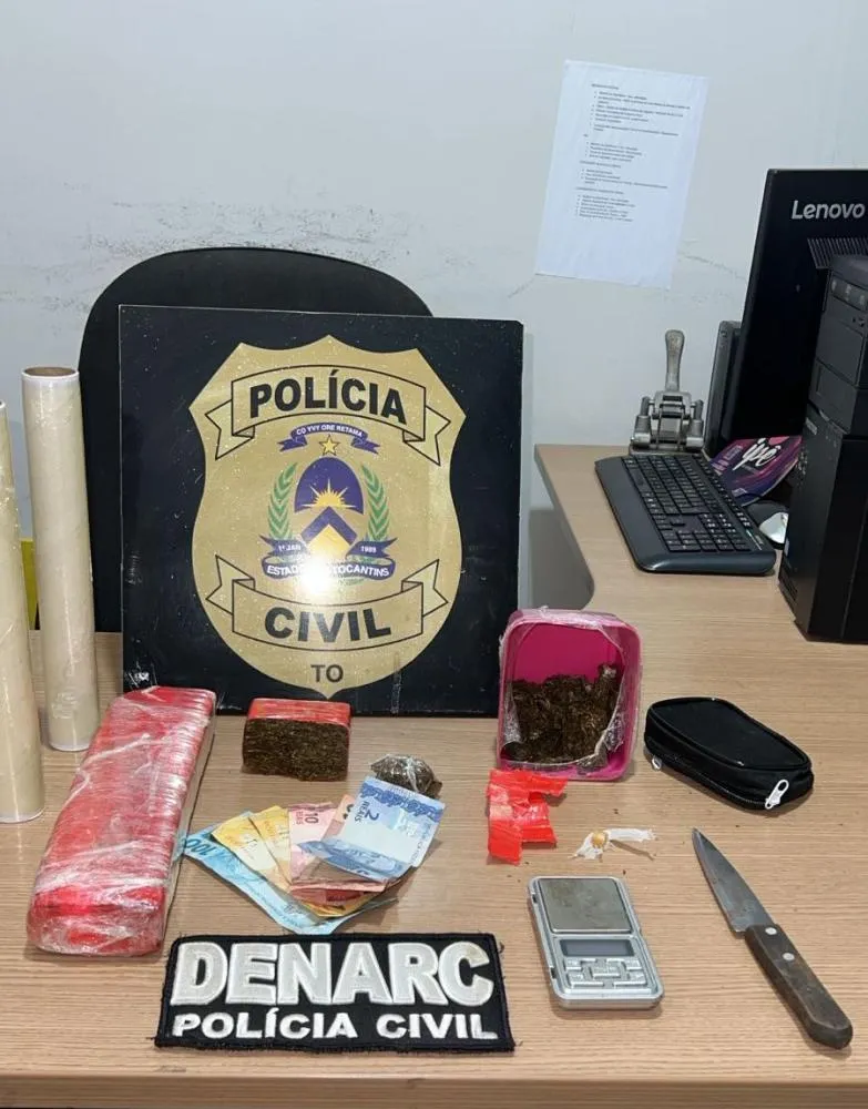 Polícia Civil desarticula ponto de tráfico e prende suspeito em Araguaína