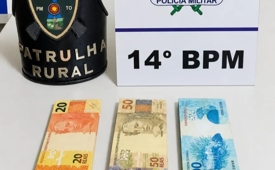 Cédulas apreendidas - Foto: Ascom 14º BPM