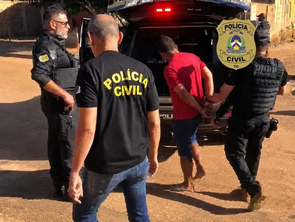 O suspeito foi capturado após investigações da Polícia Civil do Tocantins – Foto: Divulgação / SSPTO 