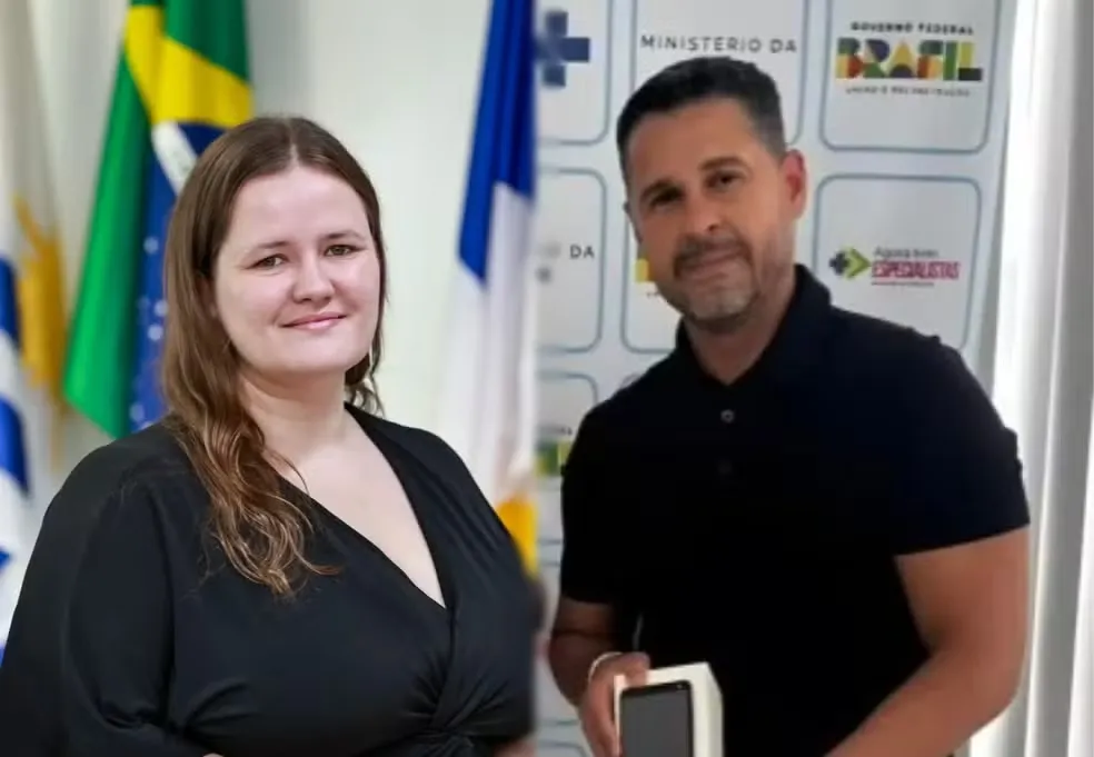 Secretária Dhieine Caminski; e o superintendente Andreis Vicente da Costa — Foto: Reprodução/Prefeitura de Palmas