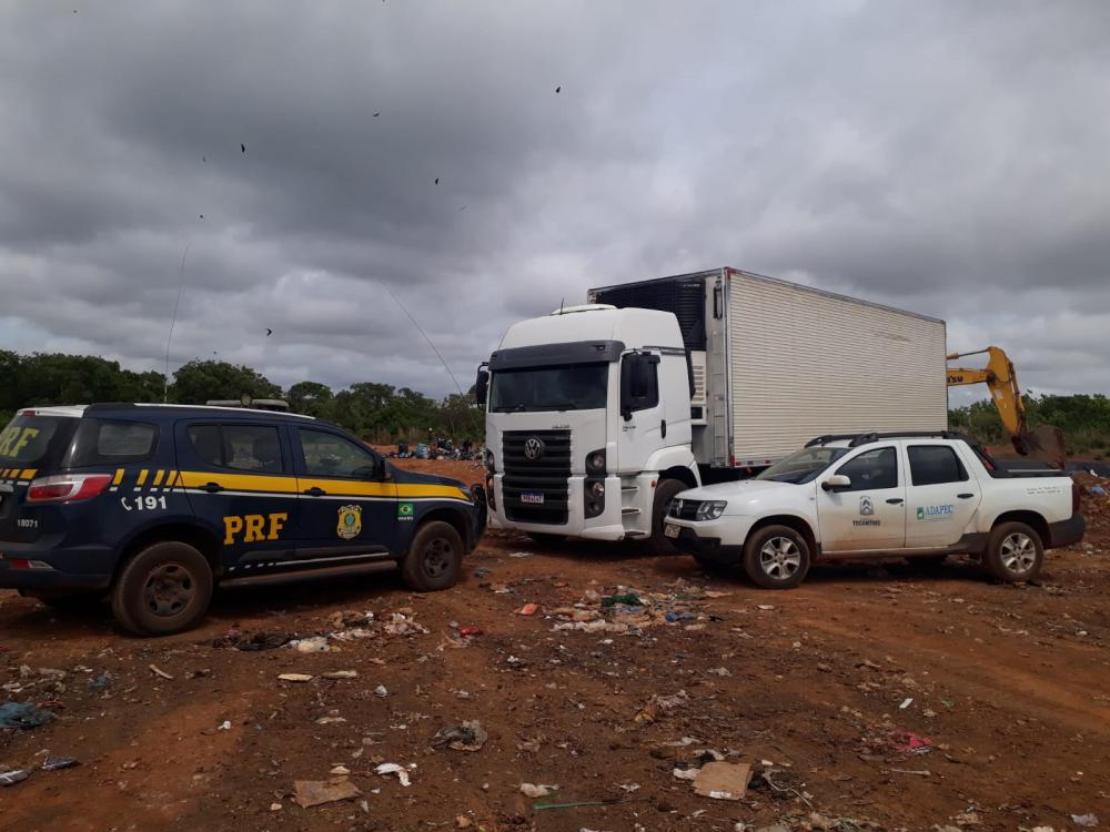 Queijos impróprios para o consumo foram apreendidos e destruídos no aterro sanitário – Foto: Gerson Nascimento / Governo do Tocantins