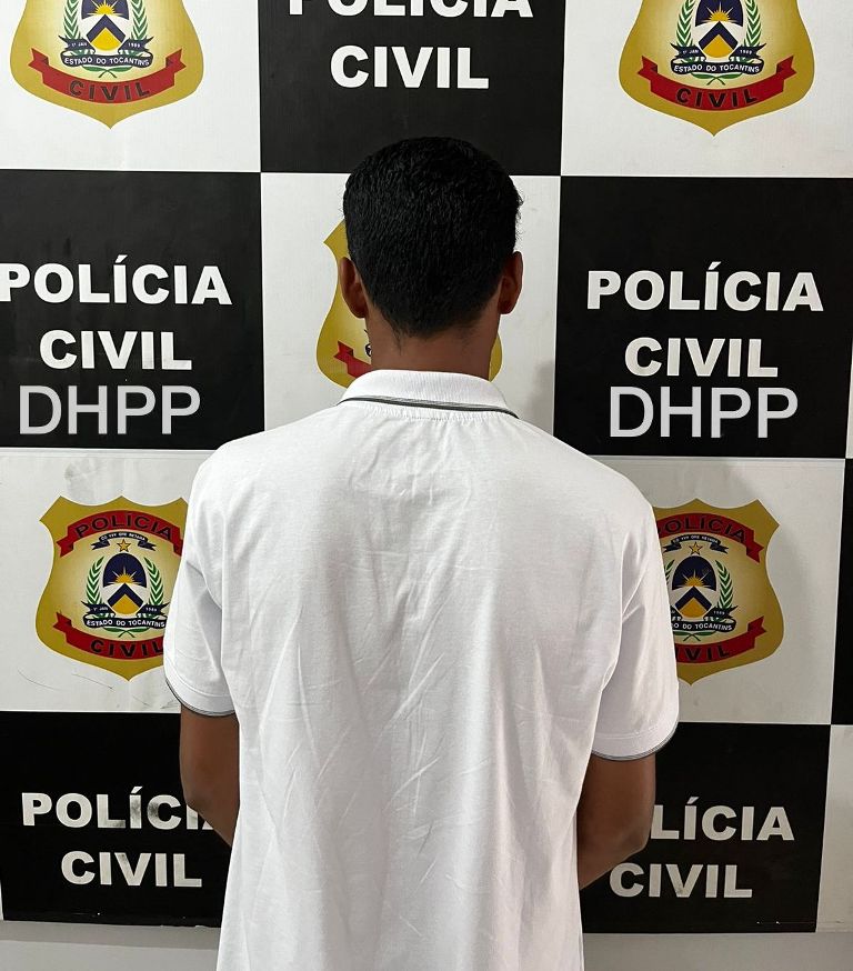 Suspeito de praticar homicídio foi preso em cumprimento a mandado de prisão - Foto: Divulgação/PC-TO