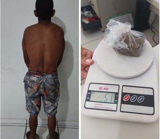 Uma das porções de drogas apreendidas pela Polícia Civil em Colinas e homem suspeito de roubar comércios em Colinas e Pau D'arco é preso pela Polícia Civil – Foto: Divulgação / SSPTO 