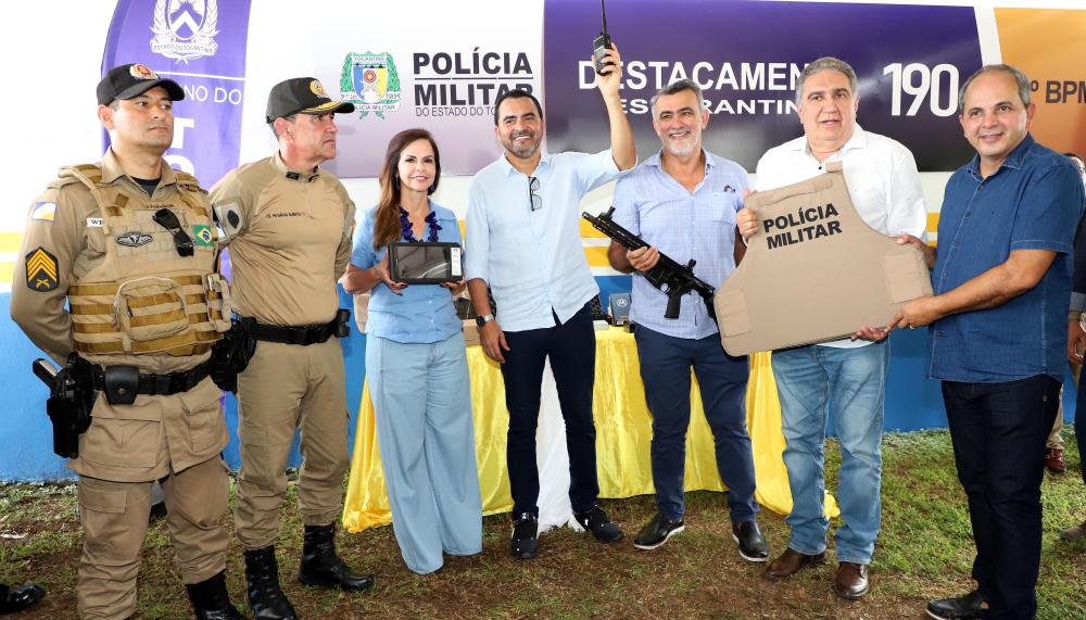 A inauguração simbólica do Destacamento de Esperantina foi feita pelo governador Wanderlei Barbosa com a presença do vice-governador Laurez Moreira, do prefeito da cidade e demais autoridades políticas – Foto: Esequias Araújo/Governo do Tocantins