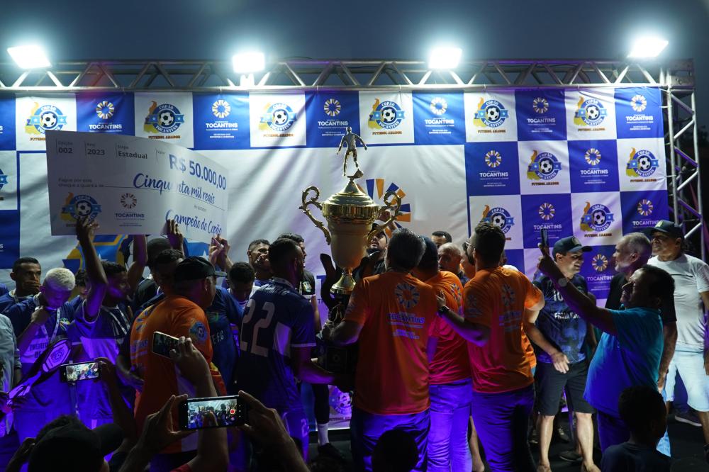 Seleção de Praia comemora título da segunda edição do Copão Tocantins de Futebol Amador - Foto: Wandyson Luiz 