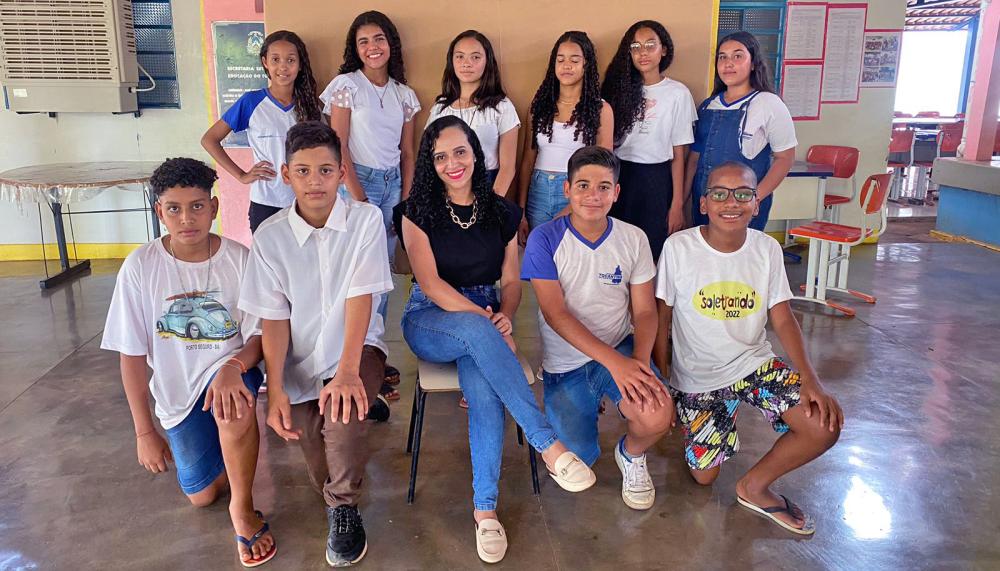 Turma de estudantes do projeto Ponto de Milhões – Foto: Arquivo/Escola/Governo do Tocantins