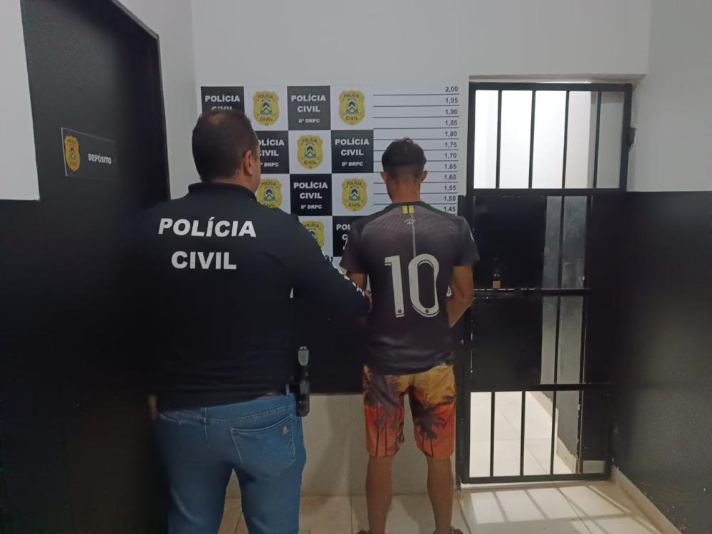 Homem foi preso após ação dos policiais da 14ª Central de Polícia Civil em Dianópolis - Foto -DICOM SSP TO 