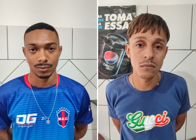 Os criminosos foram identificados como Dyesley Sales Santos, de 24 anos, e Marcos Vinícius Oliveira Lima Gomes, de 29 anos, ambos com passagens pela polícia – Foto: Reprodução