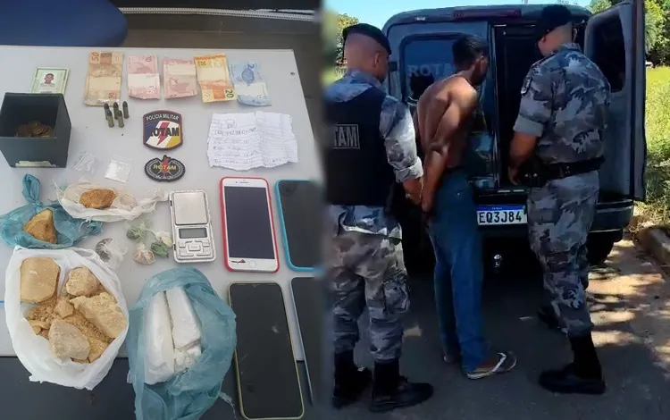 Os suspeitos foram apresentados na delegacia da Polícia Civil, juntamente com todo material ilícito, onde foram autuados em flagrante – Foto: Montagem / Jornal Agência Tocantins