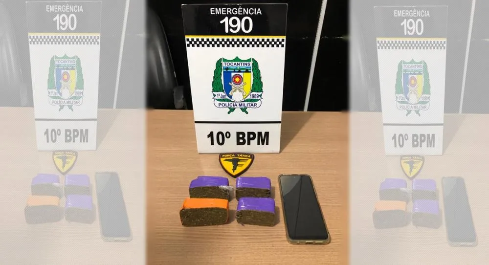 Material apreendido pela PM com o suspeito durante a ação policial – Foto: Divulgação / Ascom 10º BPM 