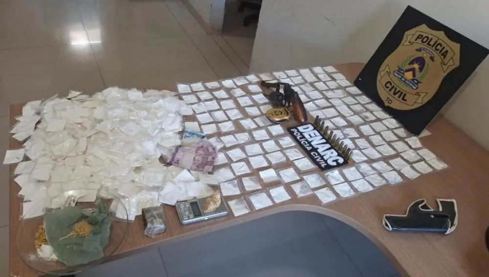 Porções de drogas apreendidas pela 2ª Denarc estão avaliadas em mais de R$ 40 mil reais – Foto: Divulgação / SSPTO