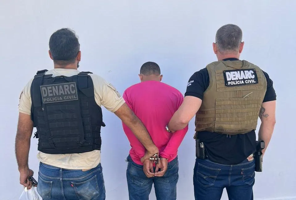 Homem foi preso após ação da 2ª DENARC em Araguaína – Foto: Divulgação / SSPTO 