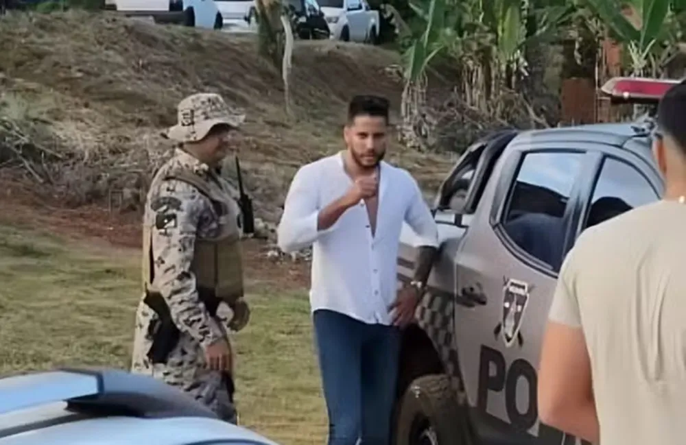 Influenciador Fábio Neto foi levado para delegacia após desobediência, informou a PM — Foto: Reprodução/Redes Sociais