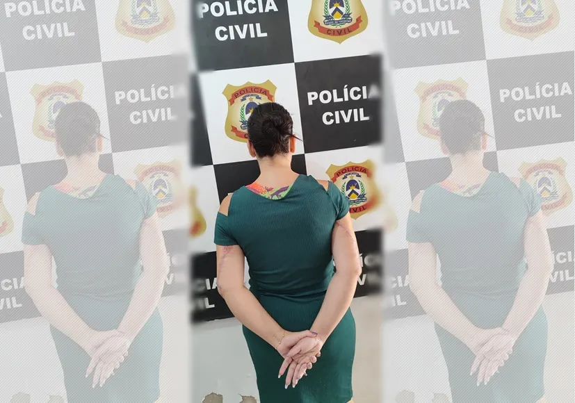 Mulher foi presa após minucioso trabalho investigativo realizado pela Polícia Civil – Foto: Divulgação / SSPTO