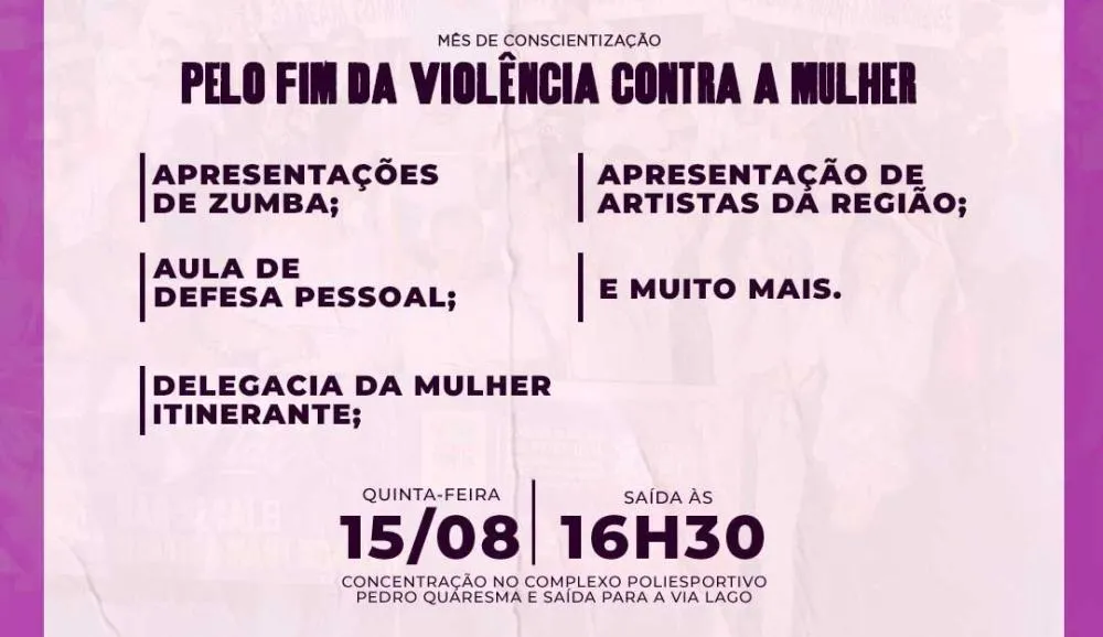 Polícia Civil convida para a 2ª Caminhada Agosto Lilás nesta quinta-feira, 15, em Araguaína - Foto: Divulgação SSP/TO 