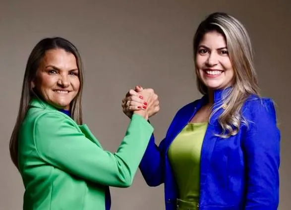 Candidata a prefeita, enfermeira Márcia e a candita a vice-prefeita, Leidiane Mota