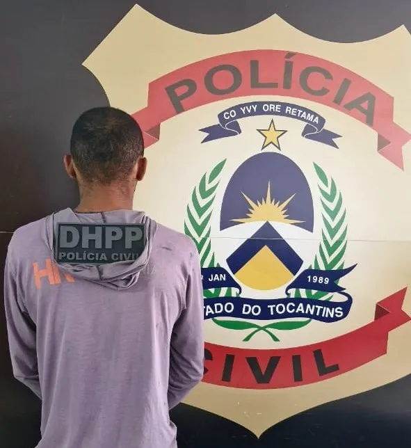 O suspeito foi preso em cumprimento ao mandado de prisão preventiva expedido pelo juízo da 1ª Vara Criminal de Gurupi – Foto: Divulgação/SSPTO