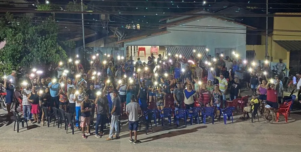A reunião foi realizada na frente da residência do candidato – Foto: Alex Paulo / Agência Tocantins
