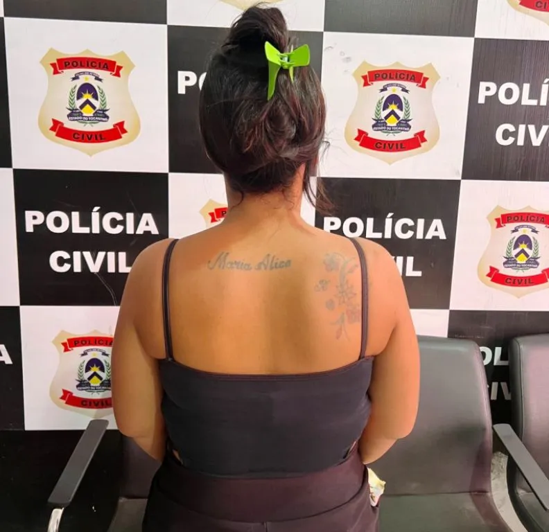 Mulher foi presa após condenação a oito anos de prisão - Foto: DICOM SSP TO 