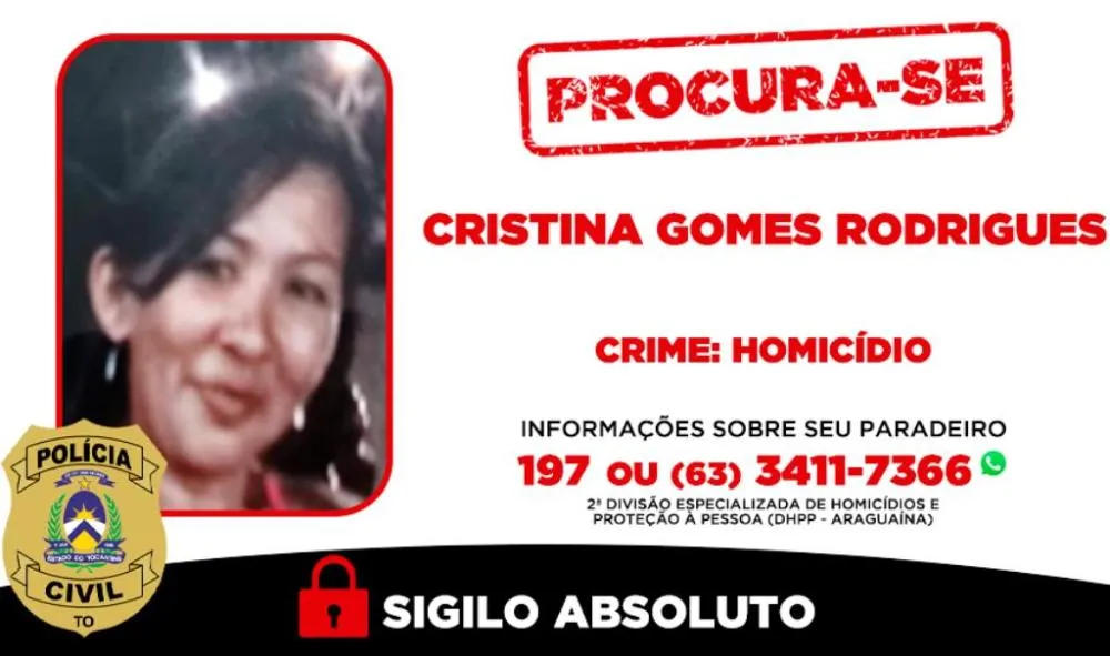  Informações podem ser repassadas para a Central 197 ou (63) 3411-7366 (WhatsApp da DHPP - Araguaína) - Foto: DICOM SSP-TO/Governo do Tocantins