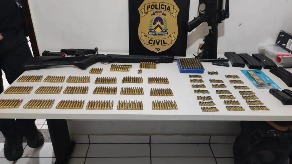 Armas e munições apreendidas durante a operação em Colinas - Foto: Divulgação PCTO