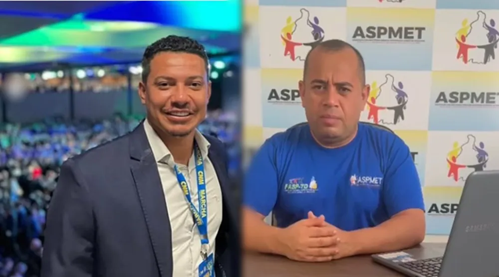 Prefeito Dione do Pastel e Ronaldo Sérgio presidente da ASPMET – Foto: Montagem - Allessandro Ferreira / Agência Tocantins
